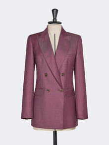 Wool, Mohair And Silk Double-Breasted Blazer for Women - Wine-Coloured - Max Mara UAE