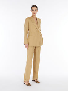 Wool, Mohair And Silk Basketweave Blazer for Women - Quartz - Max Mara UAE