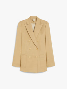 Wool, Mohair And Silk Basketweave Blazer for Women - Quartz - Max Mara UAE