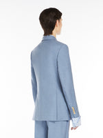 Wool, Mohair And Silk Basketweave Blazer for Women - Water - Max Mara UAE