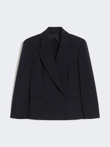 Woollen Cloth Cropped Blazer for Women - Ultramarine - Max Mara UAE