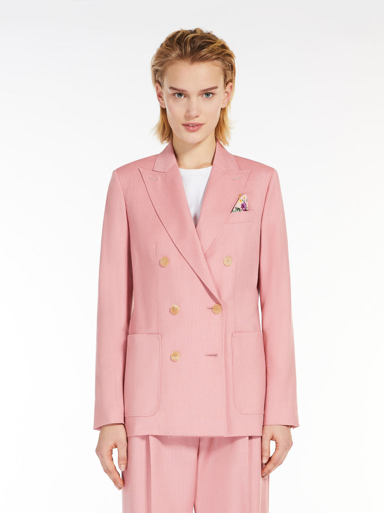 Wool, silk and mohair canvas blazer