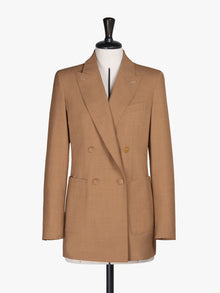 Double-Breasted Mélange Wool Blazer for Women - Tobacco - Max Mara UAE
