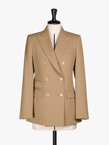 Double-Breasted Blazer In Wool And Mohair Canvas for Women - Hazelnut Brown - Max Mara UAE