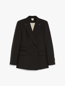 Double-Breasted Blazer In Wool And Mohair Canvas for Women - Black - Max Mara UAE