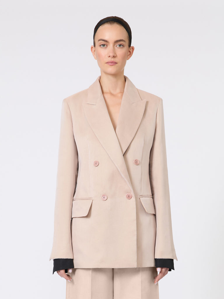 max mara oversized blazer in organza and linen canvas