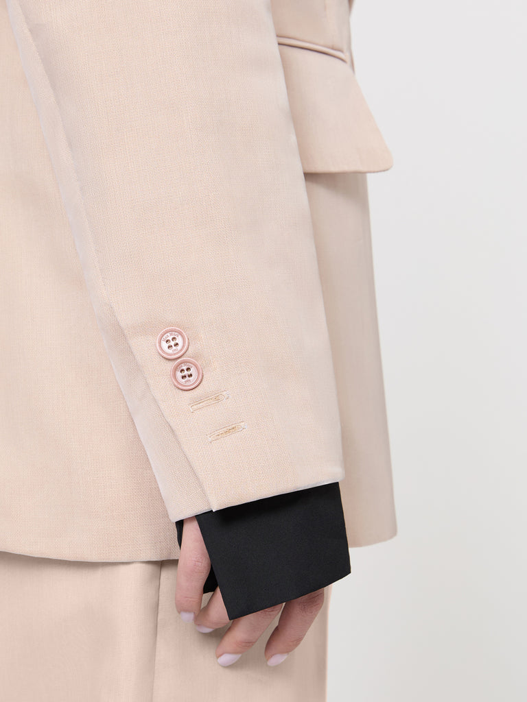 max mara oversized blazer in organza and linen canvas