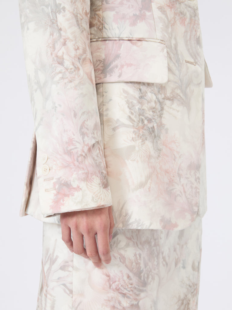 max mara slim-fit blazer in printed organza and gabardine