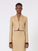 Cropped jacket in linen twill