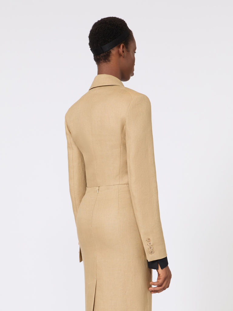 max mara cropped jacket in linen twill