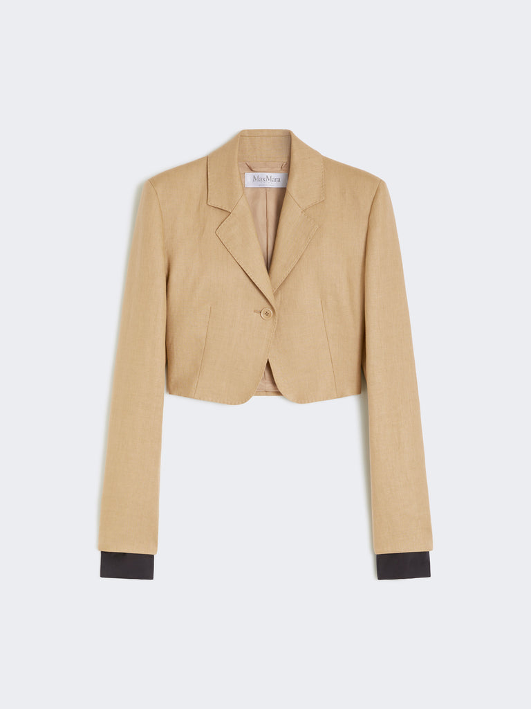 max mara cropped jacket in linen twill for women