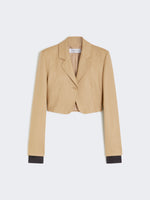 Cropped jacket in linen twill