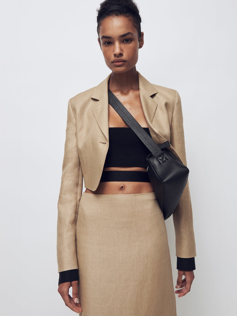max mara cropped jacket in linen twill