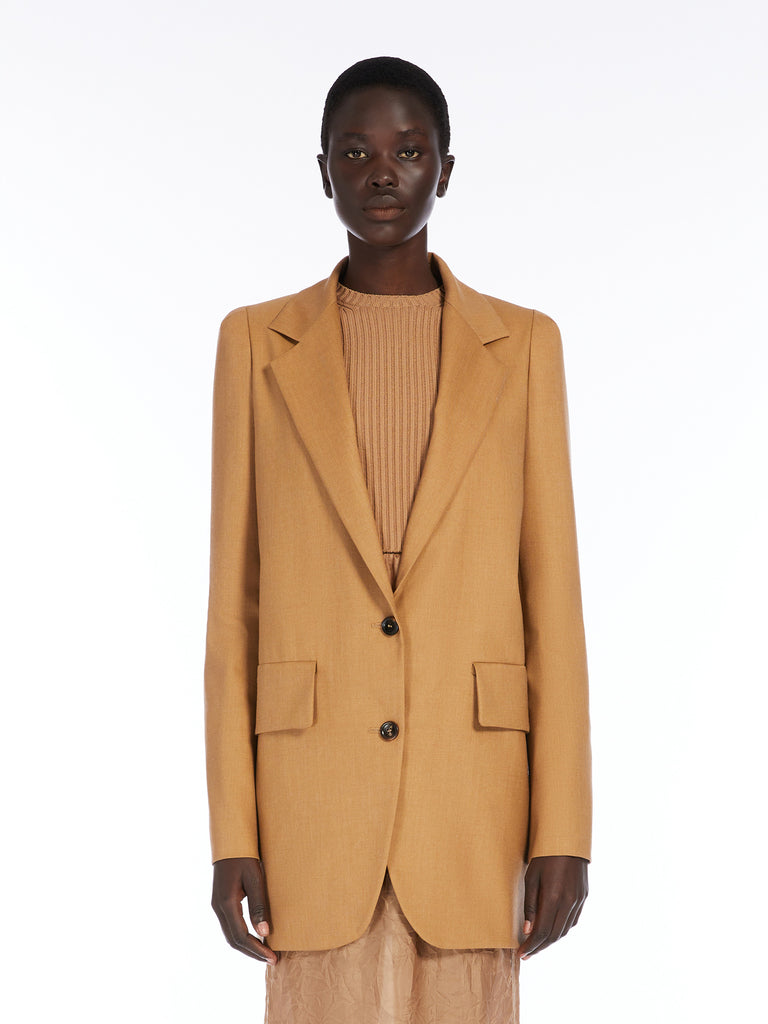 max mara single-breasted wool, mohair and silk blazer
