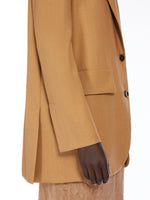 Single-Breasted Wool, Mohair And Silk Blazer for Women - Hazelnut Brown - Max Mara UAE