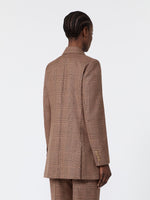 max mara double-breasted glen plaid wool blazer for women
