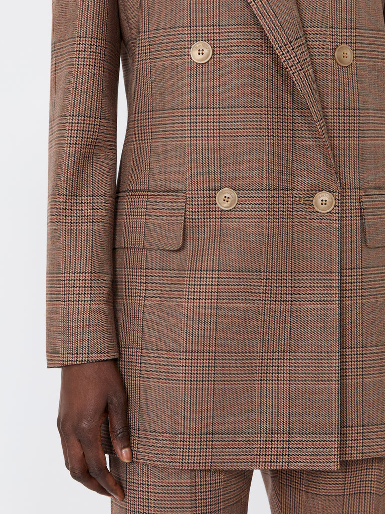 max mara double-breasted glen plaid wool blazer