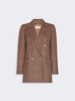 max mara double-breasted glen plaid wool blazer for women
