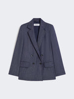 Slim-fit denim-effect wool blazer
