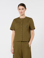 Stretch Cotton Canvas Jacket for Women - Kaki - Max Mara UAE