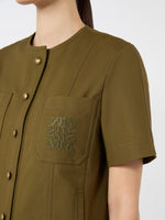 Stretch Cotton Canvas Jacket for Women - Kaki - Max Mara UAE
