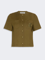 Stretch Cotton Canvas Jacket for Women - Kaki - Max Mara UAE