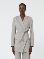 Glen Plaid Wool Robe-Inspired Coat for Women - Olive Green - Max Mara UAE