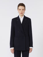 Double-Breasted Wool Foule Blazer for Women - Ultramarine - Max Mara UAE