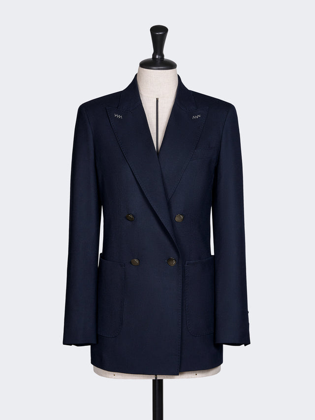 Double-Breasted Wool Foule Blazer for Women - Ultramarine - Max Mara UAE