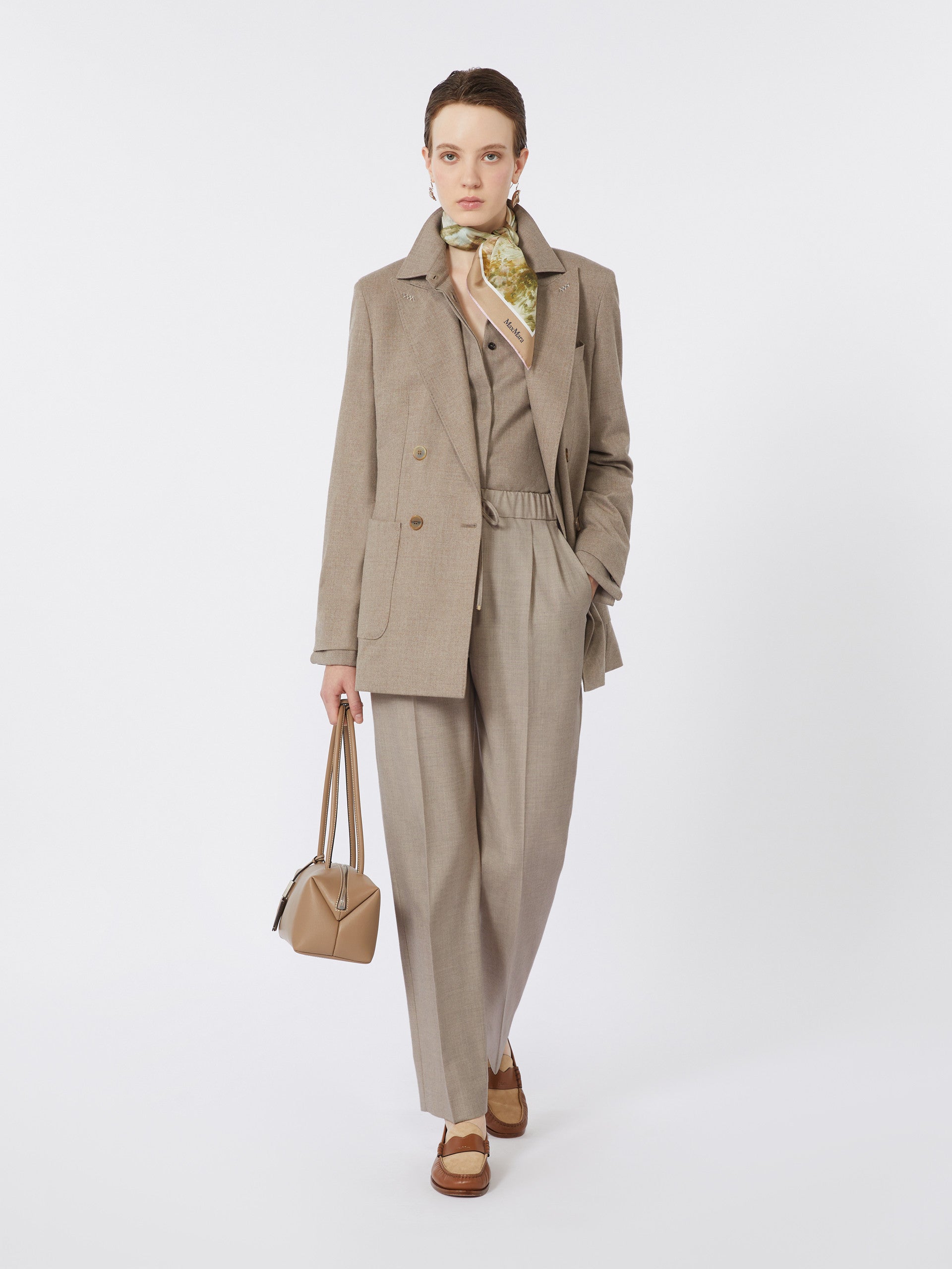 Cashmere Foule Blazer for Women - Turtledove - Max Mara UAE