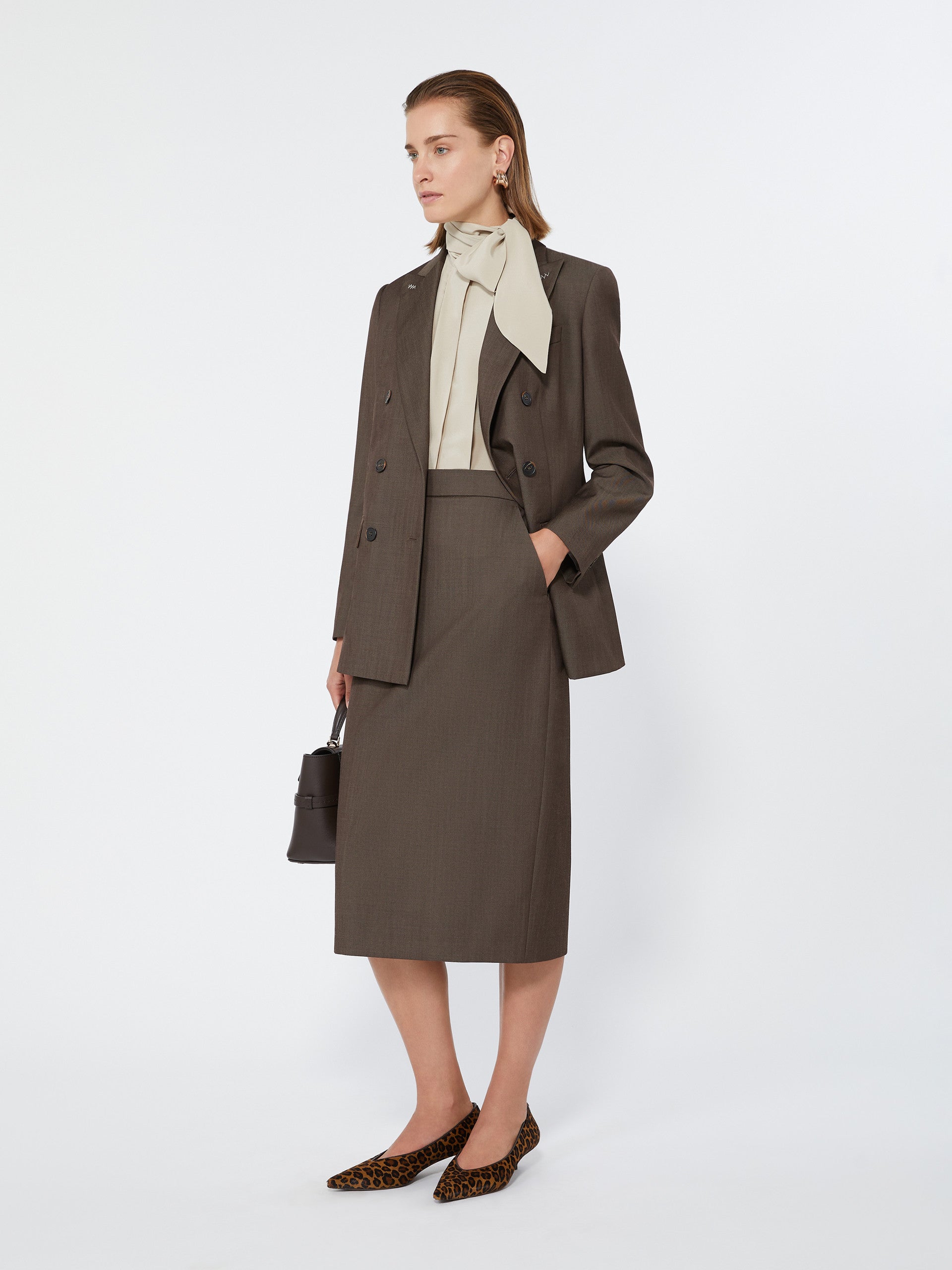 max mara double-breasted wool gabardine blazer for women