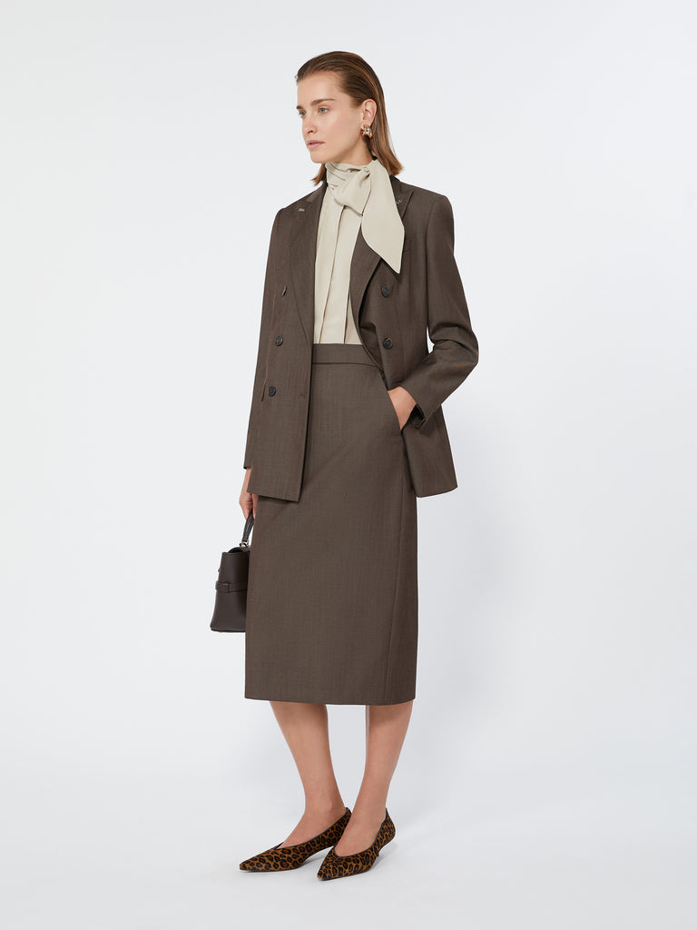 max mara double-breasted wool gabardine blazer