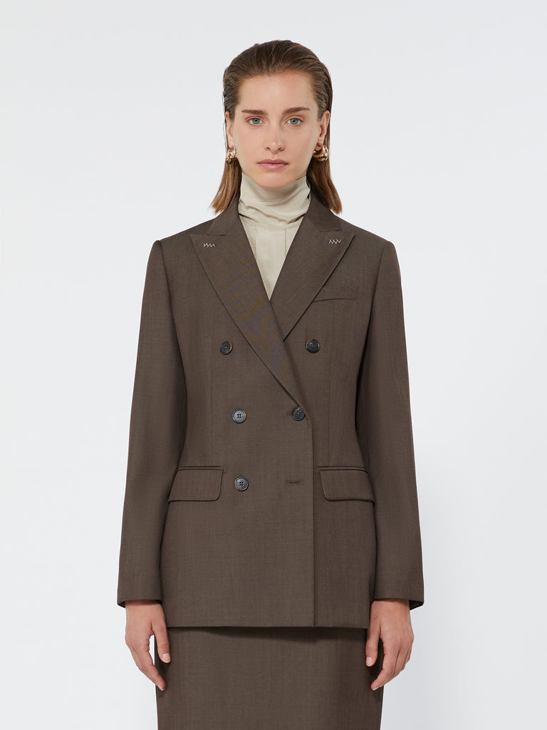 max mara double-breasted wool gabardine blazer