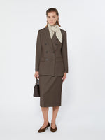 max mara double-breasted wool gabardine blazer for women