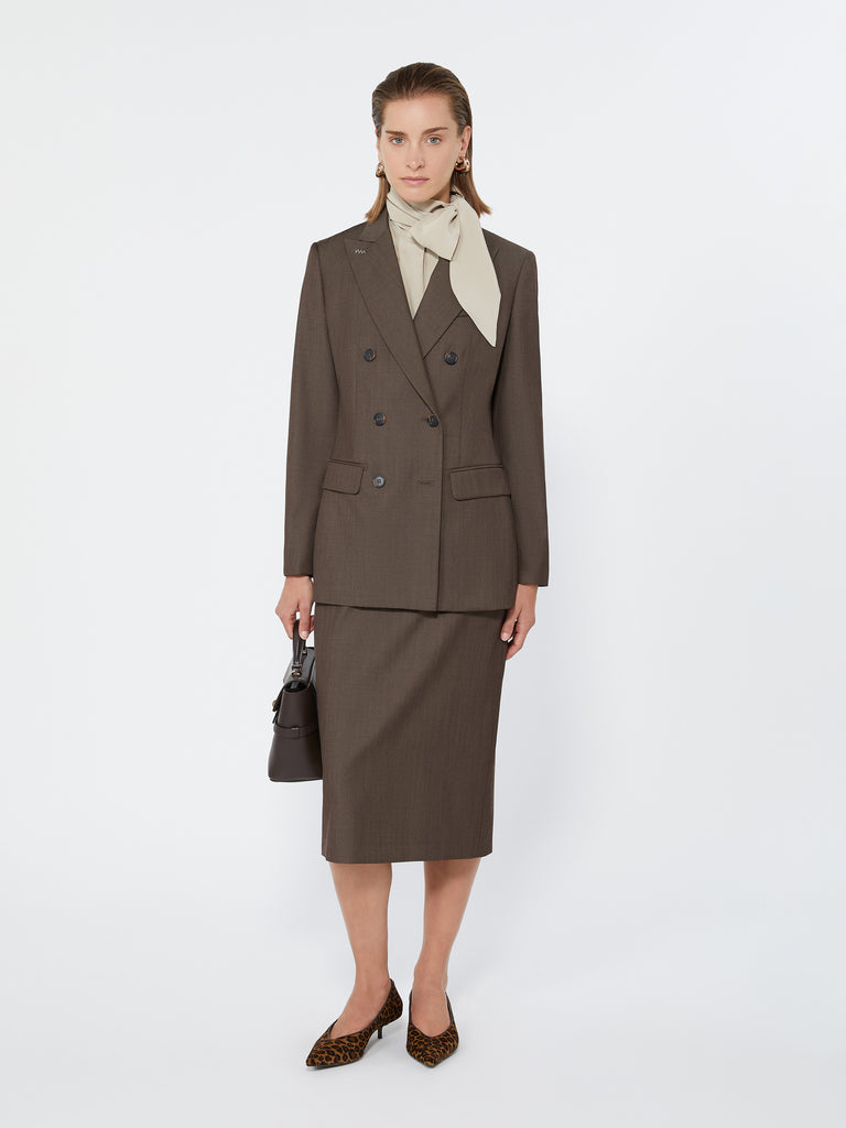 max mara double-breasted wool gabardine blazer
