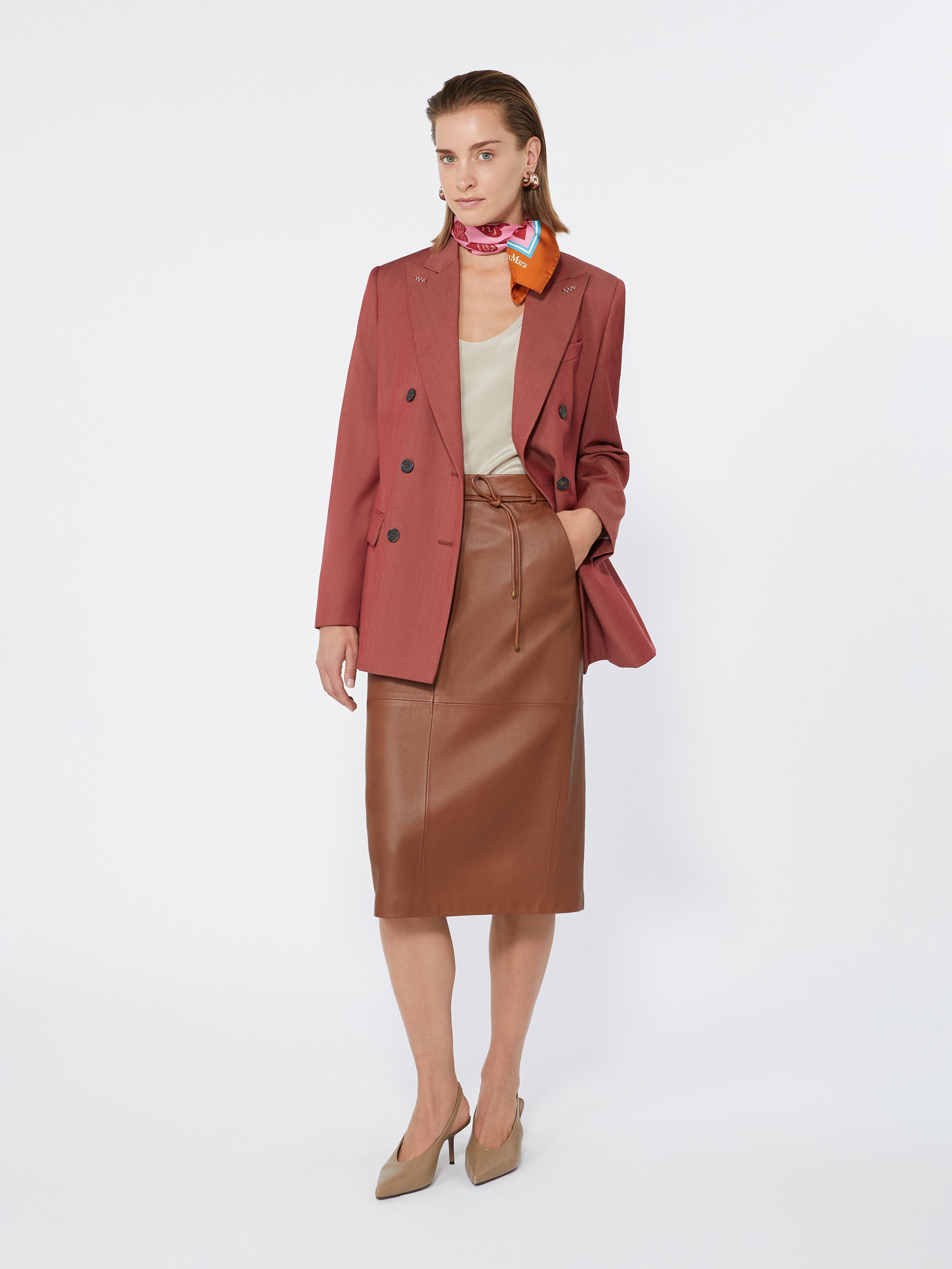 max mara double-breasted wool gabardine blazer for women