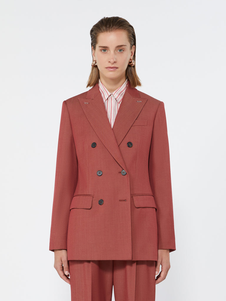 max mara double-breasted wool gabardine blazer