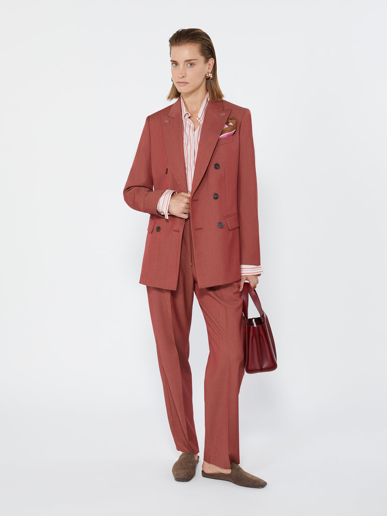 max mara double-breasted wool gabardine blazer