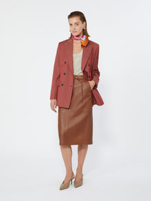 Double-Breasted Wool Gabardine Blazer for Women - Red - Max Mara UAE