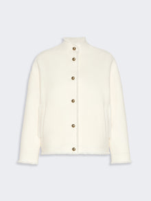Double Jersey Wool Bomber Jacket for Women - White - Max Mara UAE