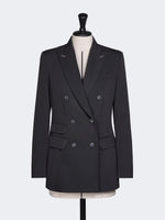 Double-breasted wool granite blazer