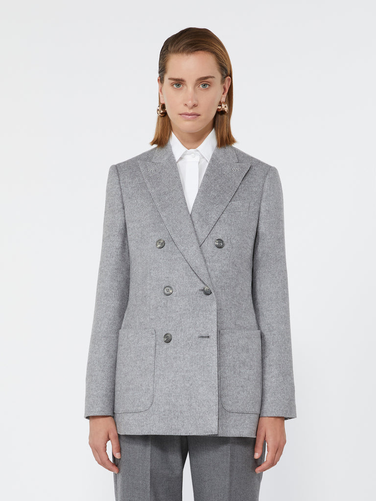 max mara double-breasted silk and cashmere blazer