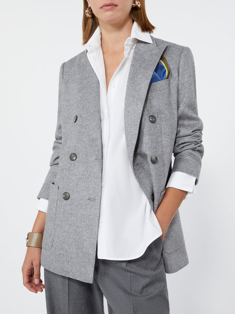 max mara double-breasted silk and cashmere blazer