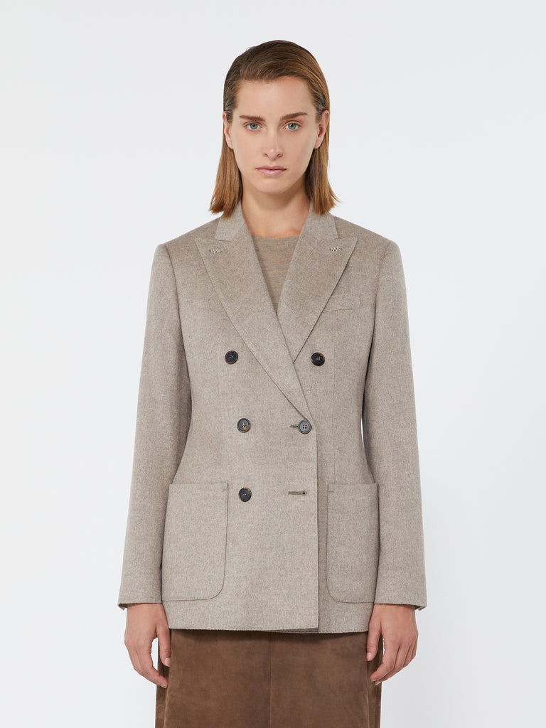 max mara double-breasted silk and cashmere blazer