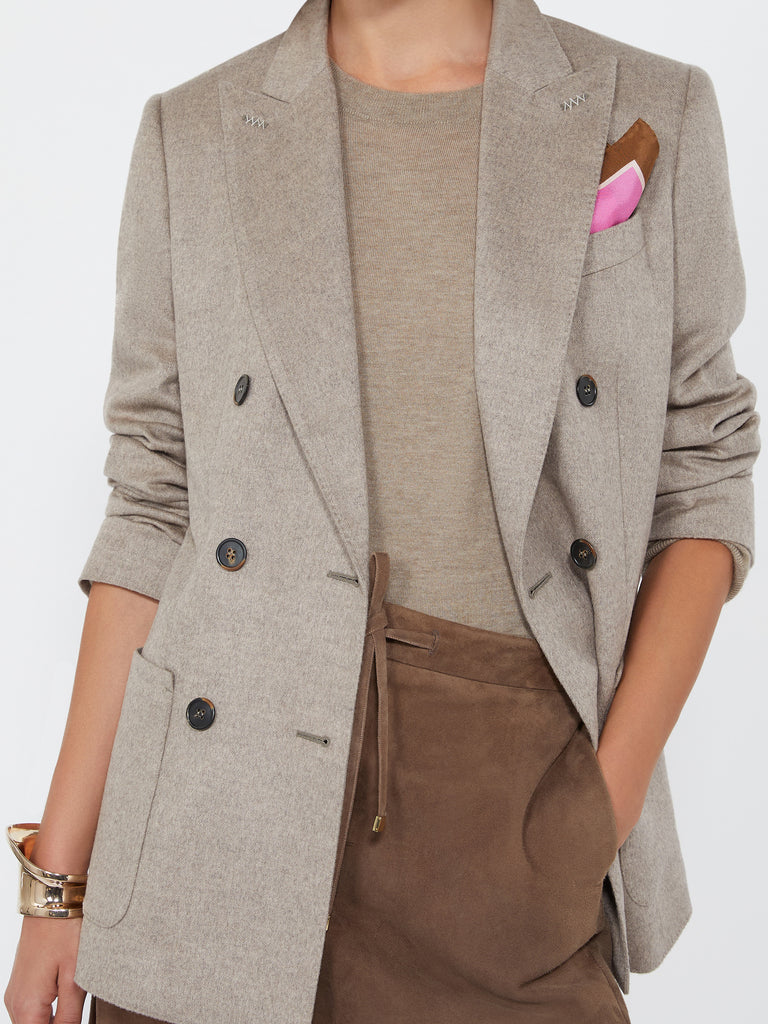 max mara double-breasted silk and cashmere blazer
