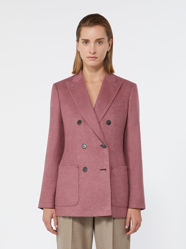 max mara double-breasted silk and cashmere blazer