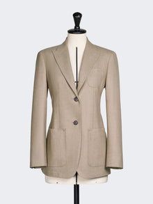 Single-Breasted Cashmere Foule Blazer for Women - Turtledove - Max Mara UAE