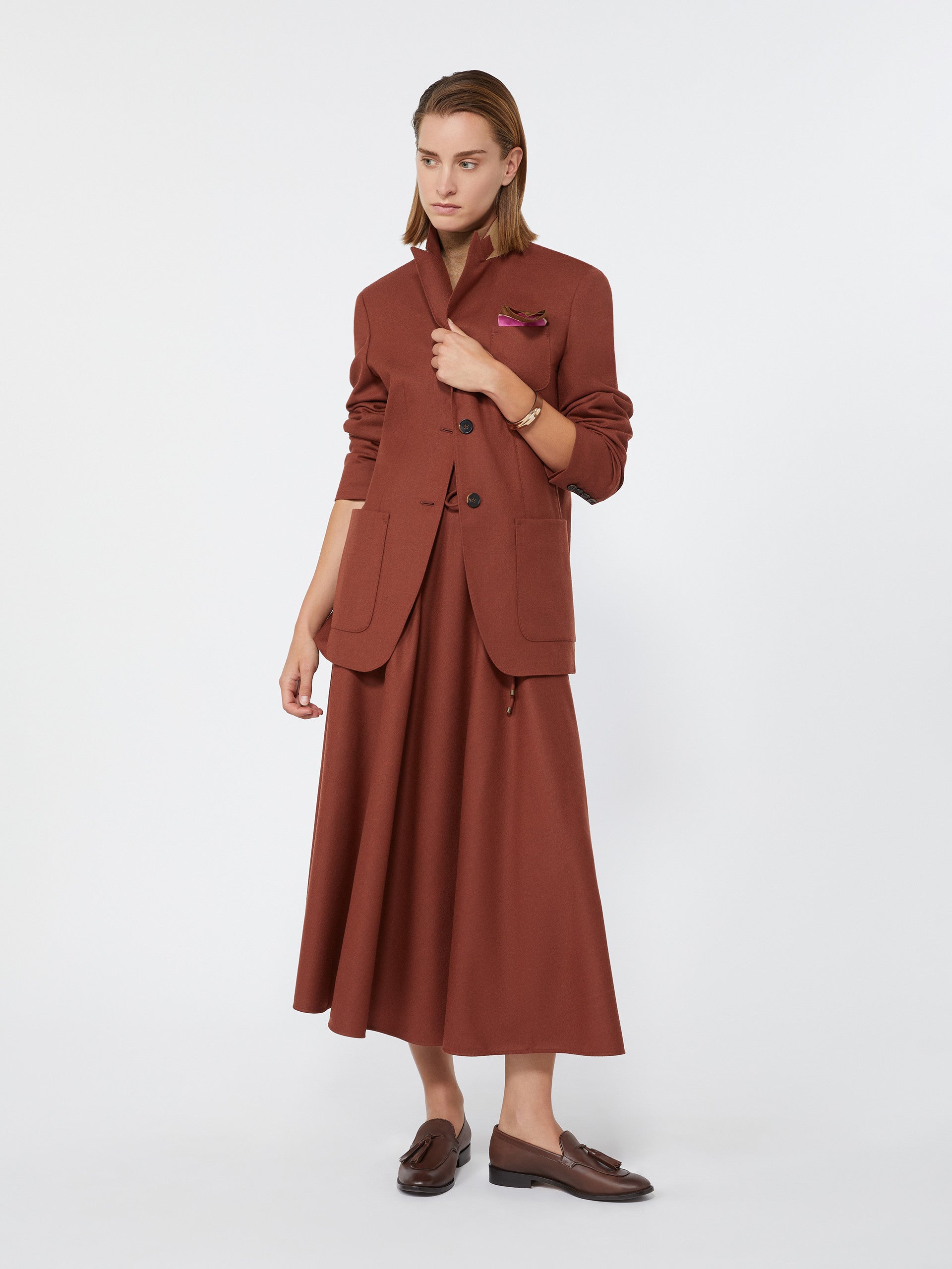 max mara single-breasted cashmere foule blazer for women
