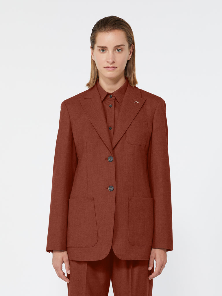 max mara single-breasted cashmere foule blazer