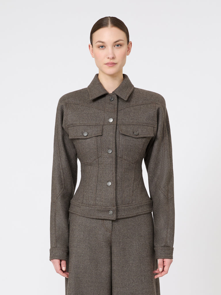 max mara felted wool trucker jacket